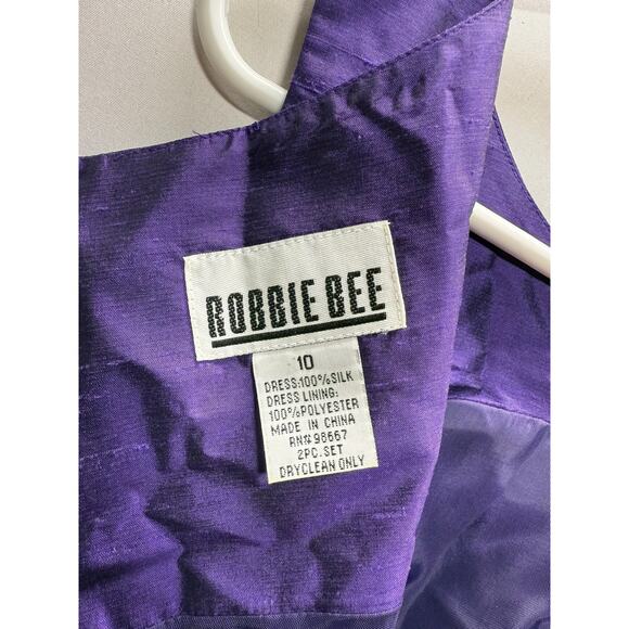 Robbie Bee Women's Silk Purple Dress Size 10 - Elegant & Chic - Picture 6 of 10